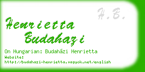 henrietta budahazi business card